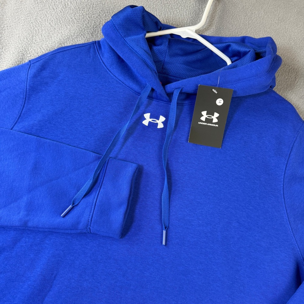 Under Armour Womens Rival Fleece Hoodie Royal Blue Loose Fit XXL NWT